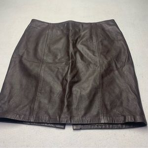 Croft & Barrow Lambskin Leather Skirt Dark Brown Buttery Soft 16